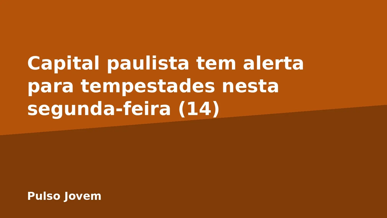 Capital paulista tem alerta para tempestades nesta segunda-feira (14)