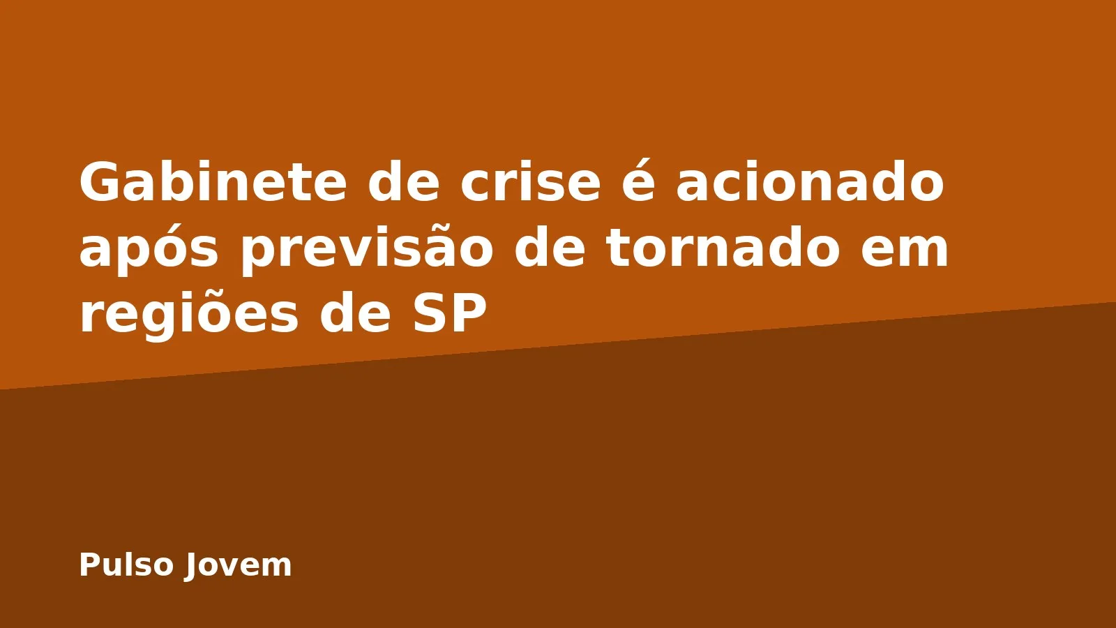 Gabinete de crise é acionado após previsão de tornado em regiões de SP