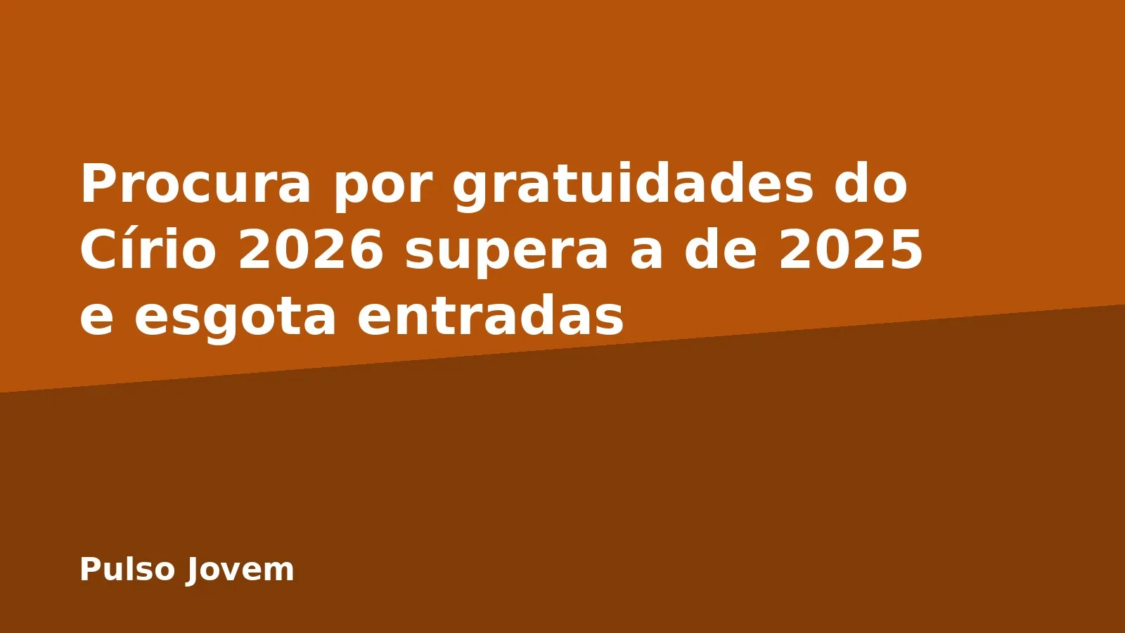 Procura por gratuidades do Círio 2026 supera a de 2025 e esgota entradas